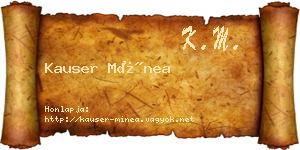 Kauser Mínea névjegykártya